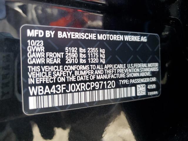 2024 BMW 530 I VIN: WBA43FJ0XRCP97120 Lot: 63102064