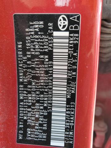 2017 TOYOTA COROLLA L - 5YFBURHE8HP614619