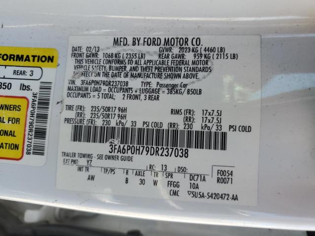 2013 Ford Fusion Se VIN: 3FA6P0H79DR237038 Lot: 61659374