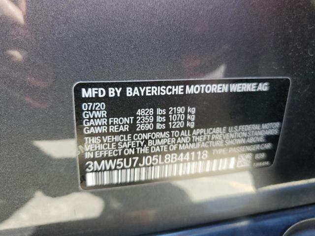 VIN 3MW5U7J05L8B44118 2020 BMW 3 Series, M340I no.12