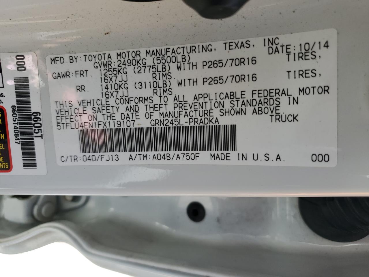 5TFLU4EN1FX119107 2015 Toyota Tacoma Double Cab