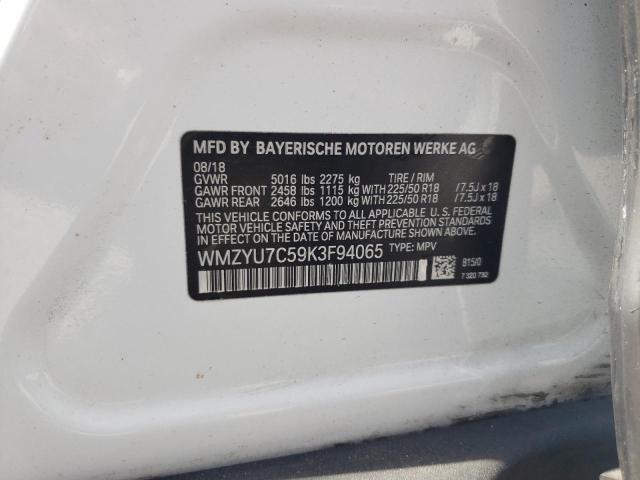 2019 MINI COOPER S E WMZYU7C59K3F94065