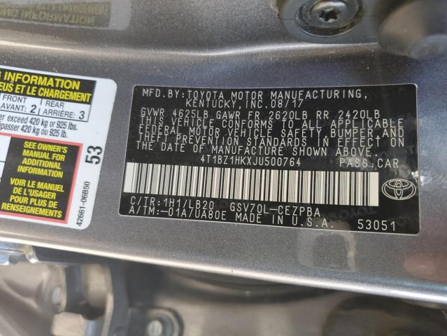 VIN 4T1BZ1HKXJU500764 2018 Toyota Camry, Xse no.12