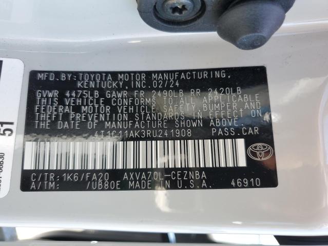 VIN 4T1C11AK3RU241908 2024 Toyota Camry, LE no.12