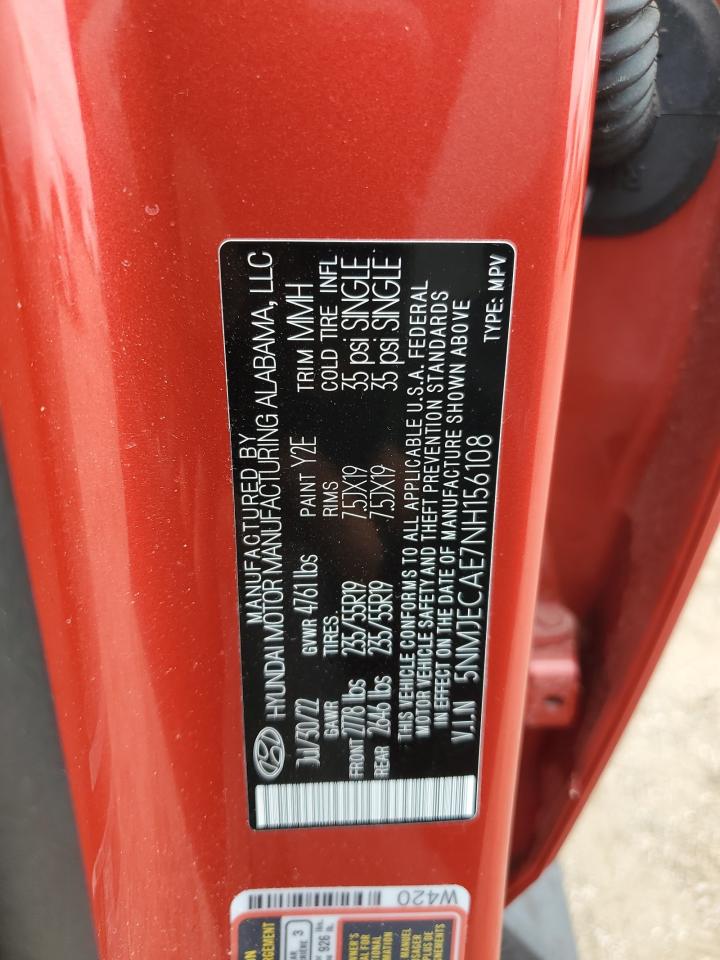 5NMJECAE7NH156108 2022 Hyundai Tucson Limited