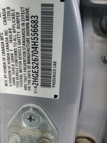 2004 Honda Civic Ex VIN: 2HGES26704H556683 Lot: 61345654