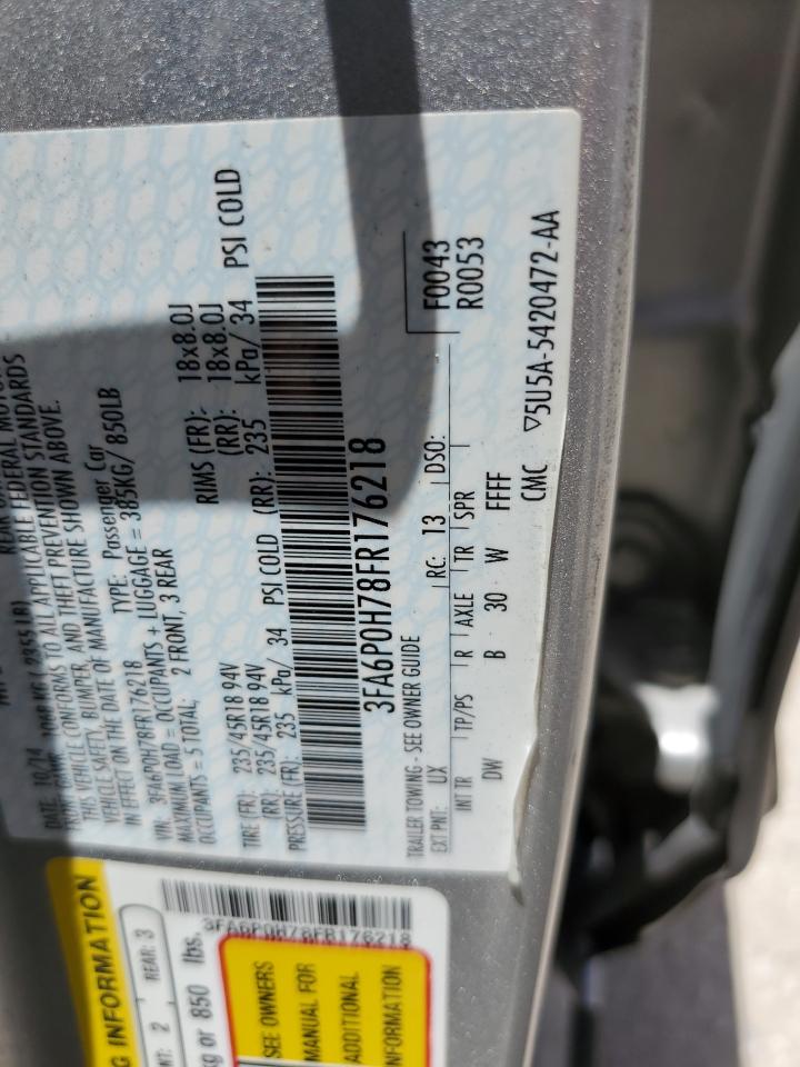 3FA6P0H78FR176218 2015 Ford Fusion Se