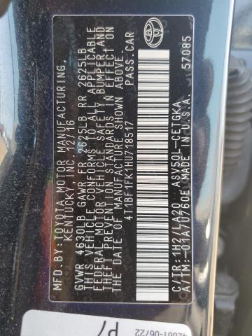 VIN 4T1BF1FK1HU718517 2017 Toyota Camry, LE no.12