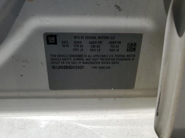 2016 CHEVROLET SONIC RS - 1G1JH6SB4G4124931