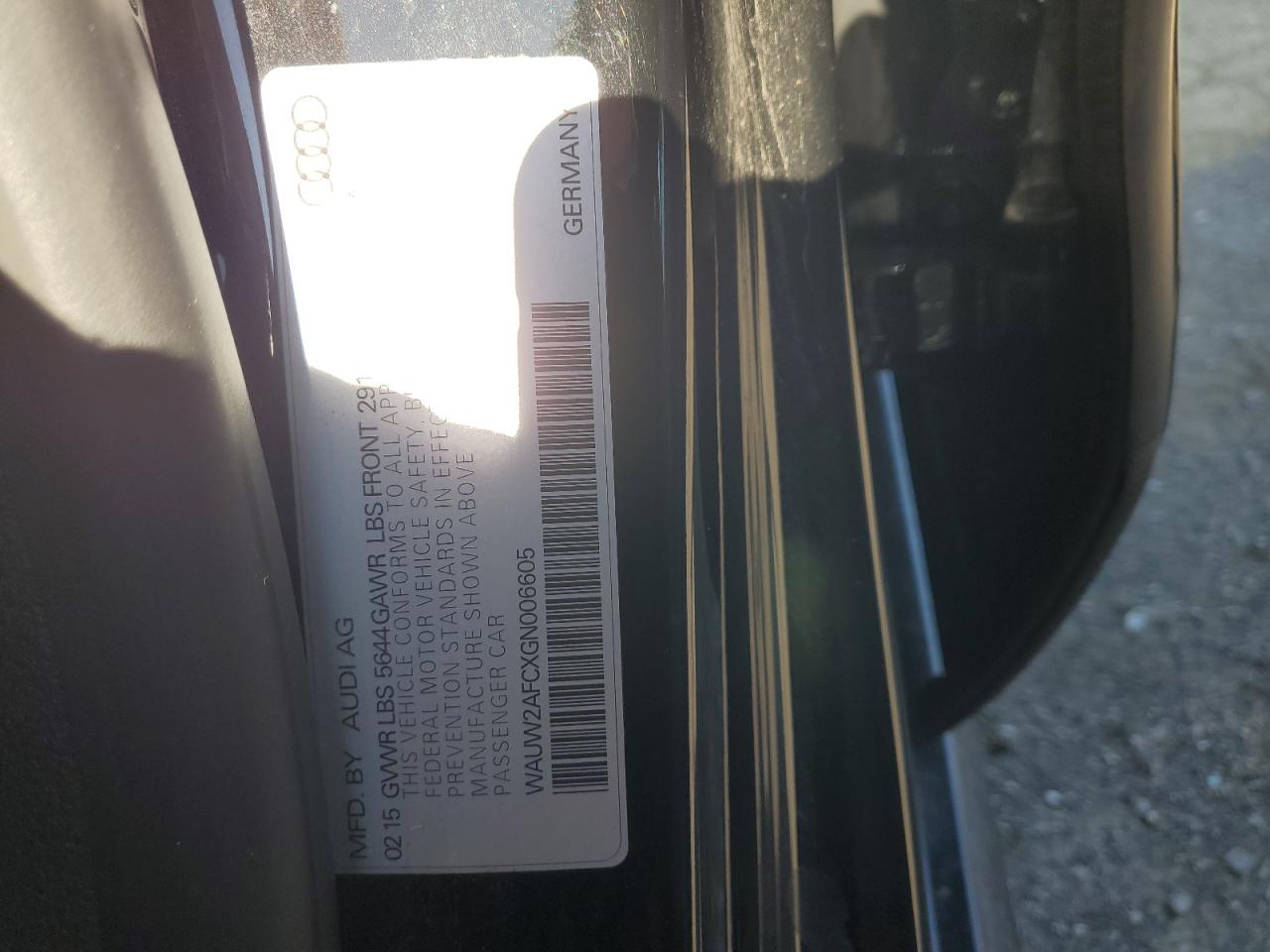 WAUW2AFCXGN006605 2016 Audi S7 Prestige