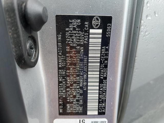 VIN 4T1B11HK7JU539867 2018 Toyota Camry, L no.12