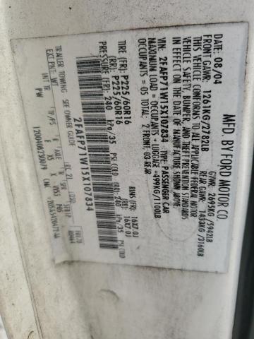 2005 Ford Crown Victoria Police Interceptor VIN: 2FAFP71W15X107834 Lot: 61116564