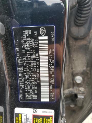 VIN 4T1K61AK4NU013486 2022 Toyota Camry, Xse no.12