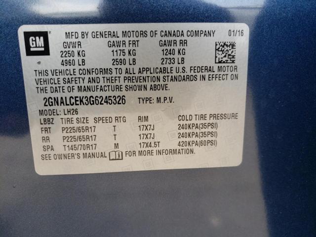 2GNALCEK3G6245326 2016 CHEVROLET EQUINOX - Image 13