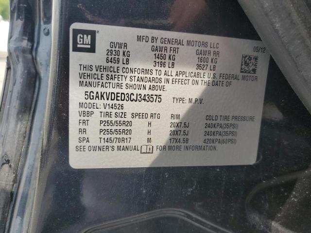 2012 Buick Enclave VIN: 5GAKVDED3CJ343575 Lot: 61201664