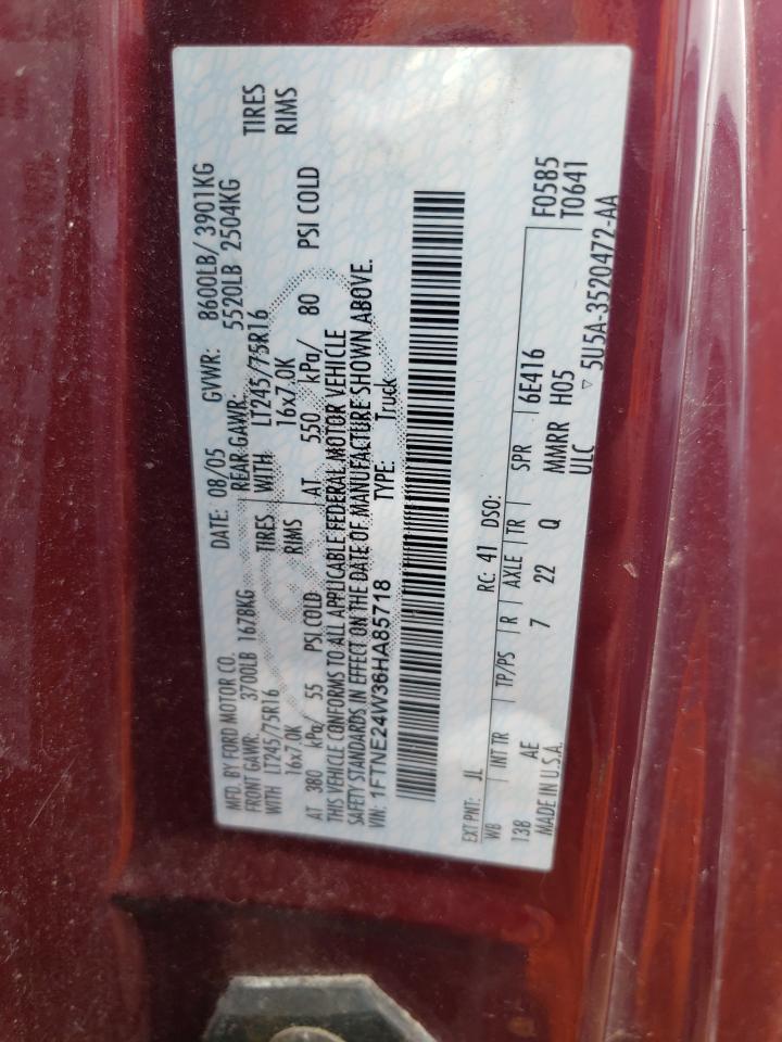 1FTNE24W36HA85718 2006 Ford Econoline E250 Van