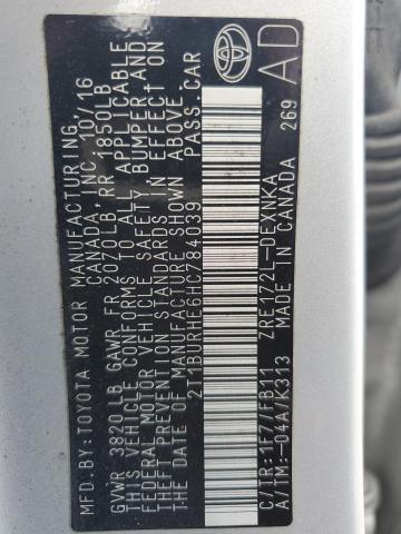 2017 TOYOTA COROLLA L - 2T1BURHE6HC784039