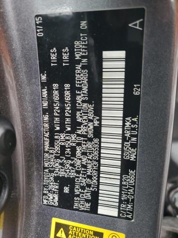 2015 Toyota Highlander Xle VIN: 5TDKKRFH3FS065936 Lot: 61794974