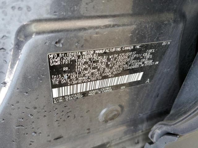 2014 Toyota Rav4 Xle VIN: 2T3RFREV6EW189769 Lot: 62563414