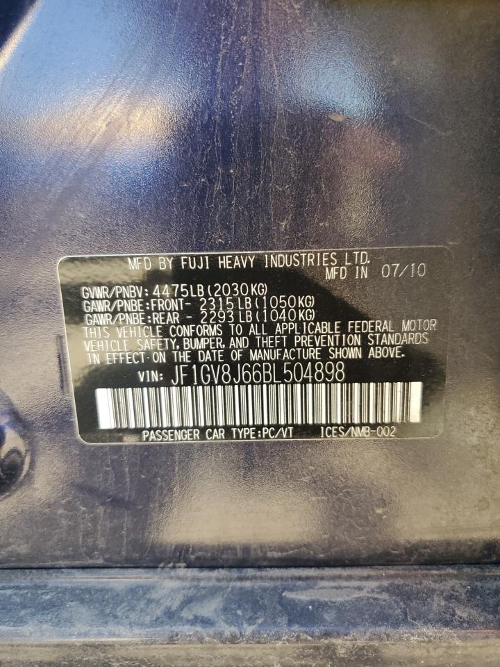 JF1GV8J66BL504898 2011 Subaru Impreza Wrx Sti