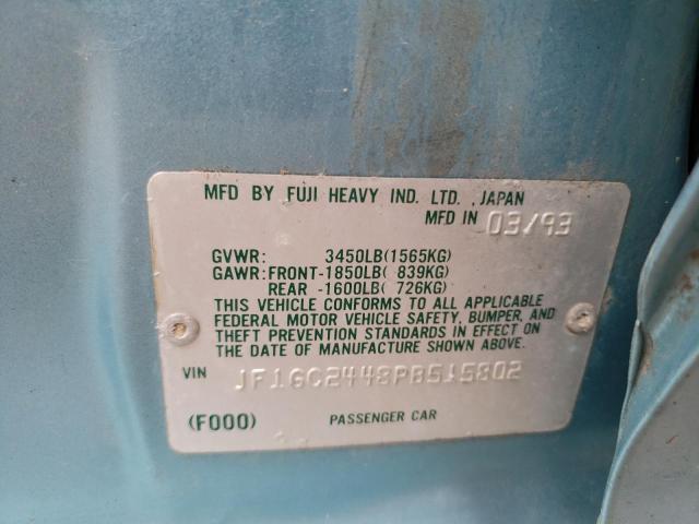 1993 Subaru Impreza L Plus VIN: JF1GC2448PB515802 Lot: 61288934