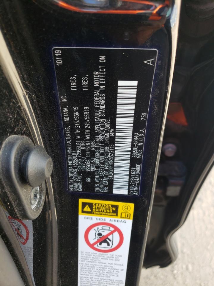 5TDKZRFH8KS573115 2019 Toyota Highlander Se