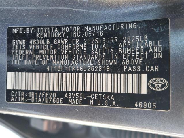 VIN 4T1BF1FK4GU262818 2016 Toyota Camry, LE no.12