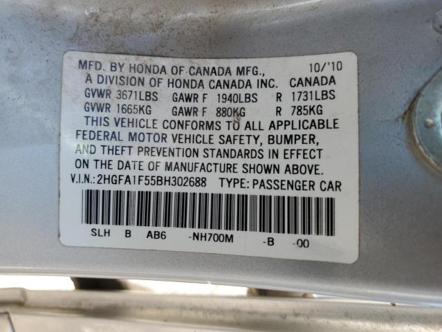 2HGFA1F55BH302688 2011 Honda Civic Lx