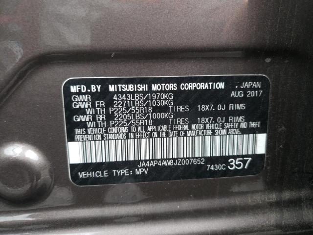 2018 MITSUBISHI OUTLANDER - JA4AP4AW8JZ007652