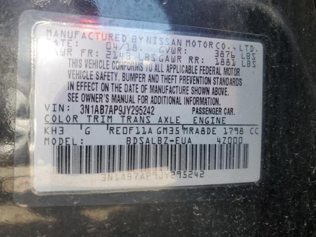 2018 Nissan Sentra S VIN: 3N1AB7AP9JY295242 Lot: 61292284