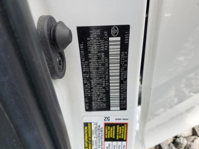 VIN 4T1B11HK3KU798387 2019 Toyota Camry, L no.13