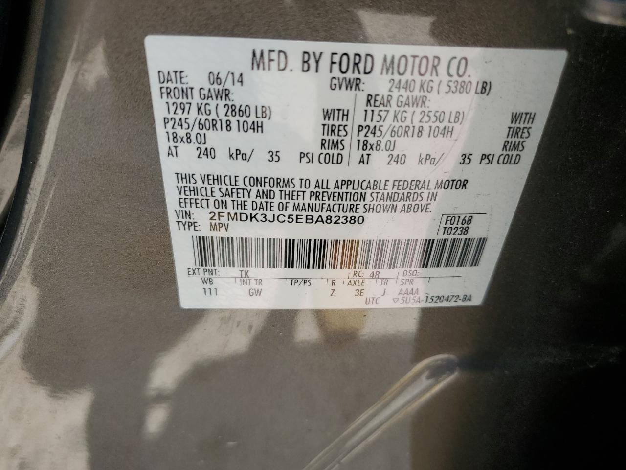 2FMDK3JC5EBA82380 2014 Ford Edge Sel