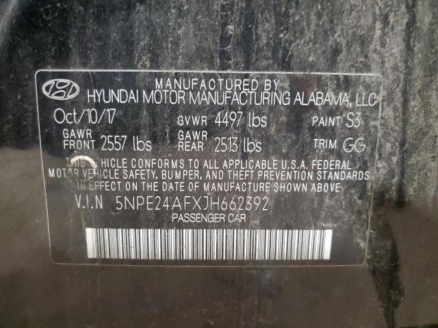 VIN 5NPE24AFXJH662392 2018 Hyundai Sonata, SE no.12