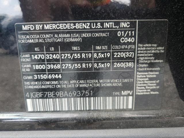 2011 Mercedes-Benz Gl 450 4Matic VIN: 4JGBF7BE9BA693751 Lot: 62071434