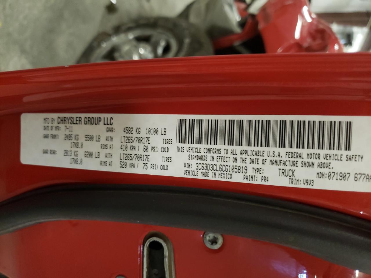 3C63D3CL6CG105819 2012 Dodge Ram 3500 St