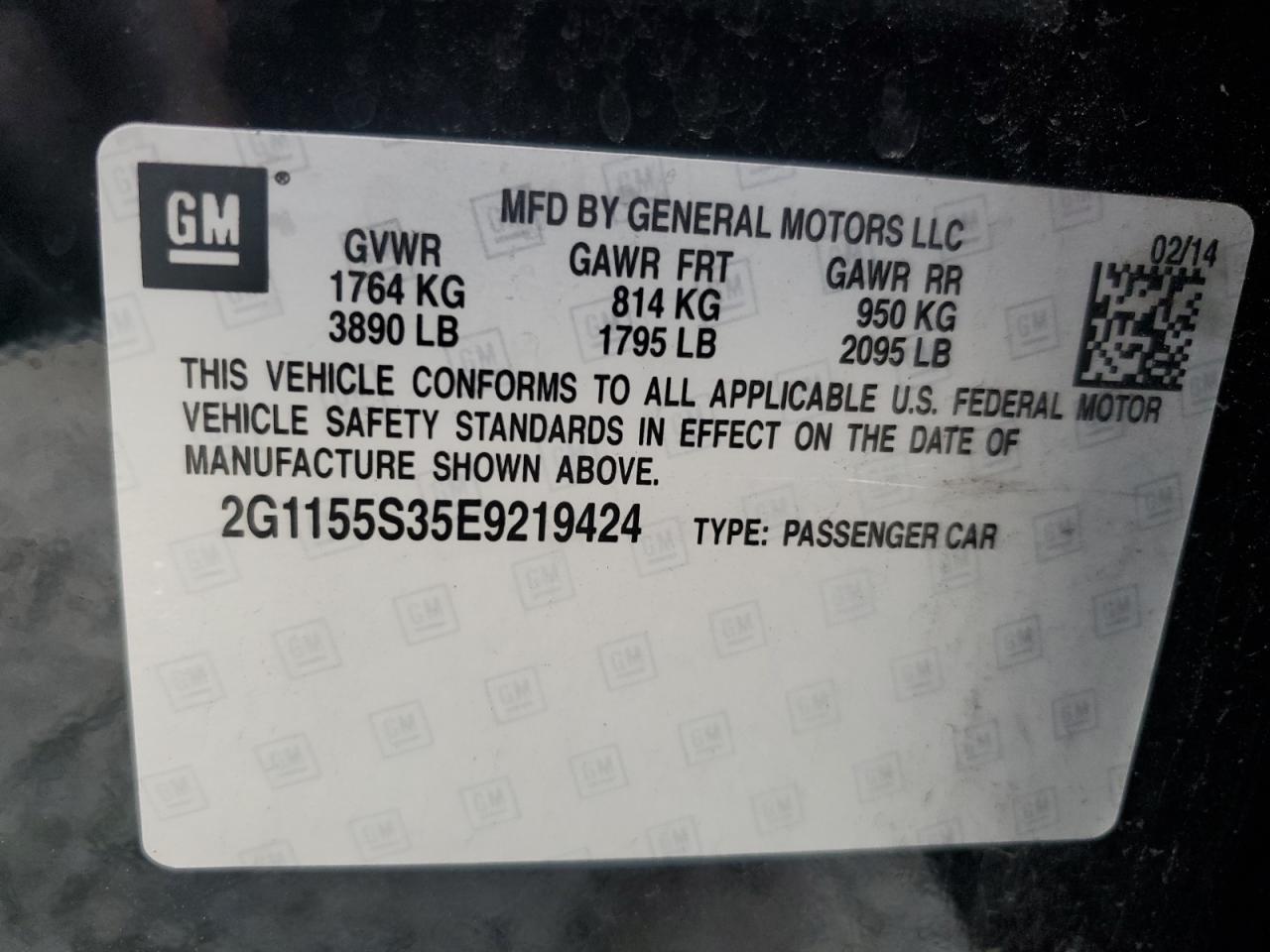 2G1155S35E9219424 2014 Chevrolet Impala Ltz