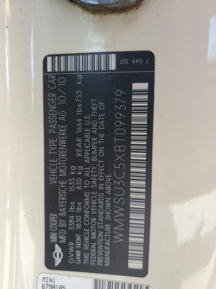 WMWSU3C5XBT099379 2011 Mini Cooper