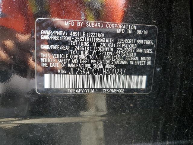 2020 SUBARU FORESTER JF2SKADC7LH400237