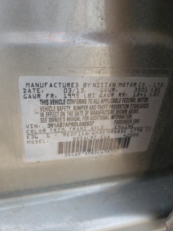 3N1AB7AP8DL698937 2013 Nissan Sentra S