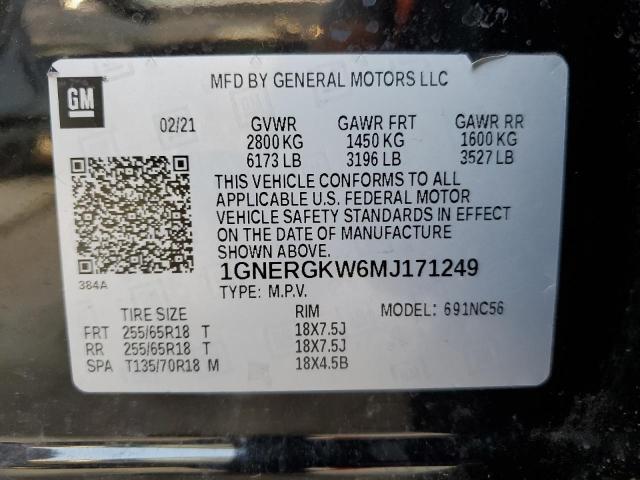 2021 CHEVROLET TRAVERSE L - 1GNERGKW6MJ171249
