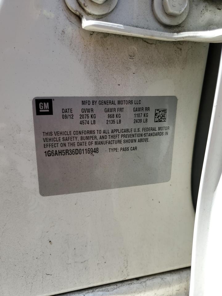 1G6AH5R36D0116948 2013 Cadillac Ats Luxury
