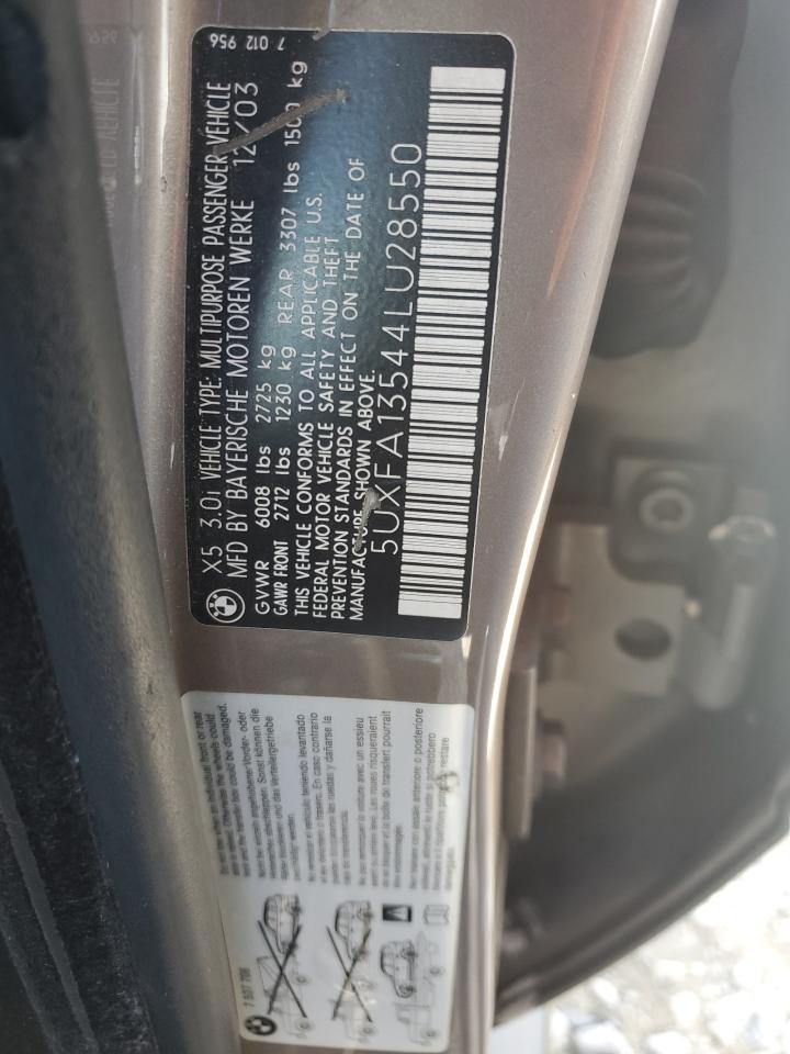 5UXFA13544LU28550 2004 BMW X5 3.0I