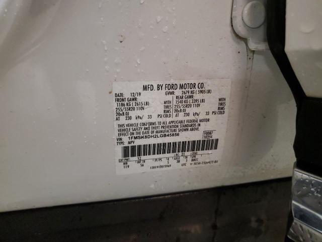 2020 FORD EXPLORER X - 1FMSK8DH2LGB45856