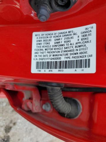 2016 HONDA 1100CC 2HGFC1F71GH650930