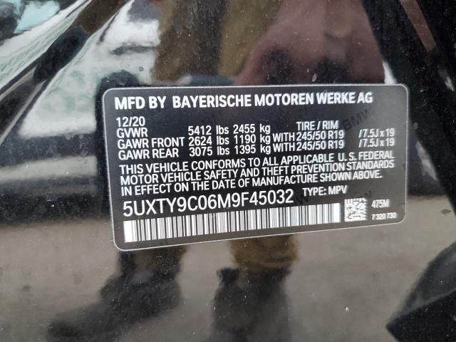 VIN 5UXTY9C06M9F45032 2021 BMW X3, Xdrivem40I no.13