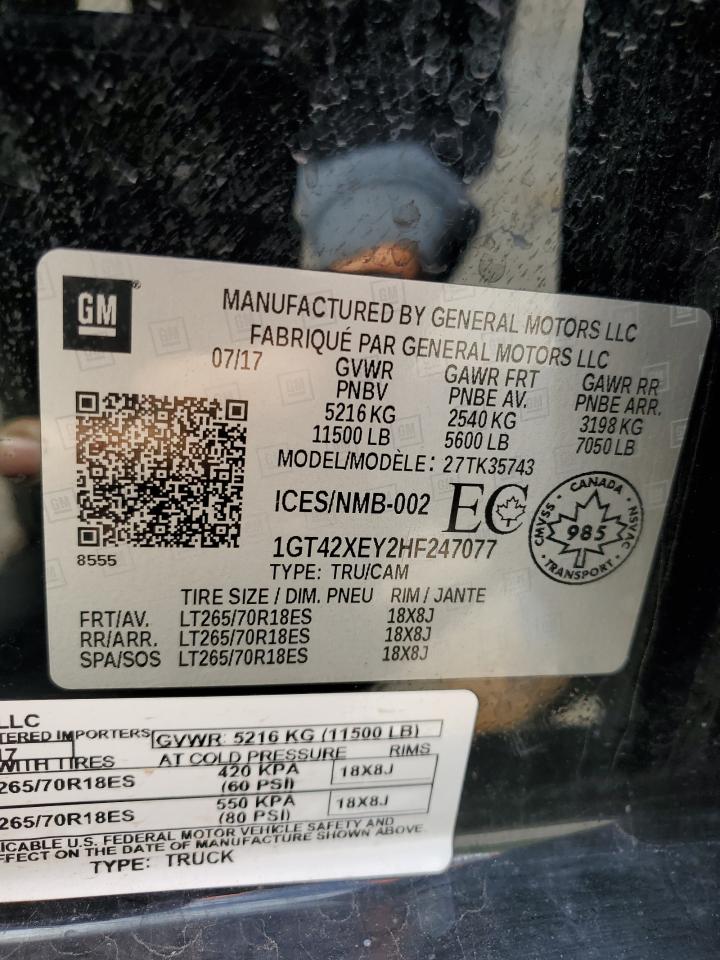 1GT42XEY2HF247077 2017 GMC Sierra K3500 Slt