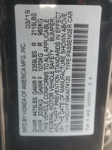2019 HONDA ACCORD SPO - 1HGCV1F39KA074120