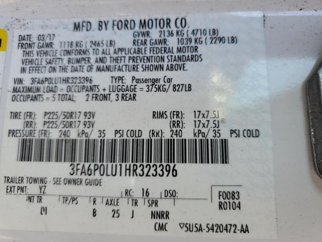 VIN 3FA6P0LU1HR323396 2017 Ford Fusion, Se Hybrid no.12