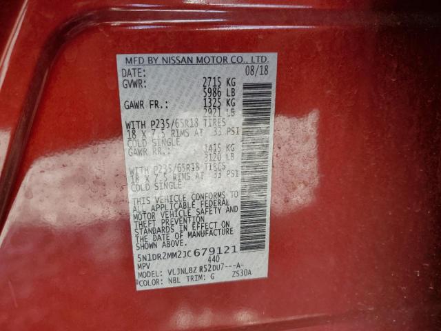 2018 NISSAN PATHFINDER - 5N1DR2MM2JC679121