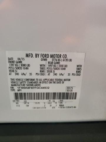 2015 FORD EXPLORER L - 1FM5K8F87FGC44932